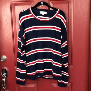 Red White Blue 4th of July Stripe cozy Sweater